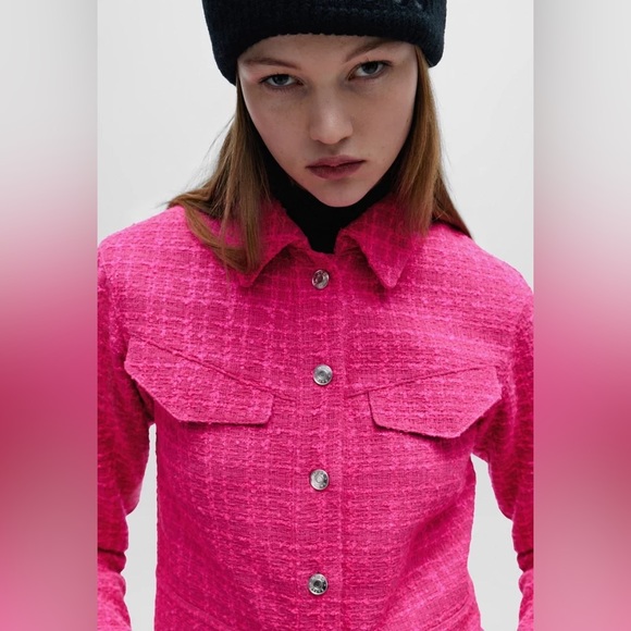 HUGO RELAXED-FIT JACKET IN BOUCLÉ FABRIC WITH POLISHED TRIMS - Picture 3 of 7